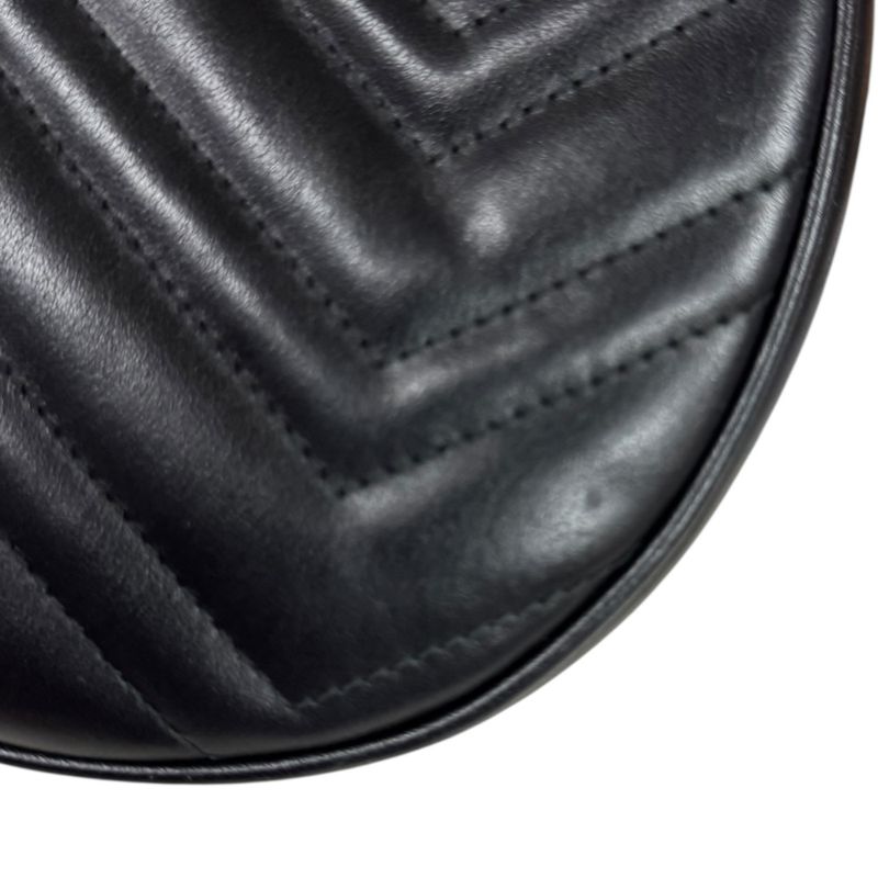 Gucci GG Marmont Shoulder Bag Leather 699514 Black Ladies Gucci  Gucci