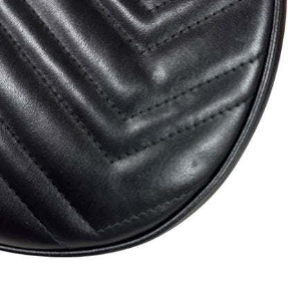 Gucci GG Marmont Shoulder Bag Leather 699514 Black Ladies Gucci  Gucci
