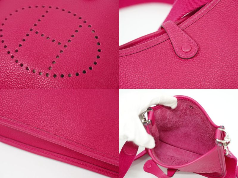 Authentic Hermes Evelyne TPM Taurillon Clemence Leather Shoulder Bag Pochette Y