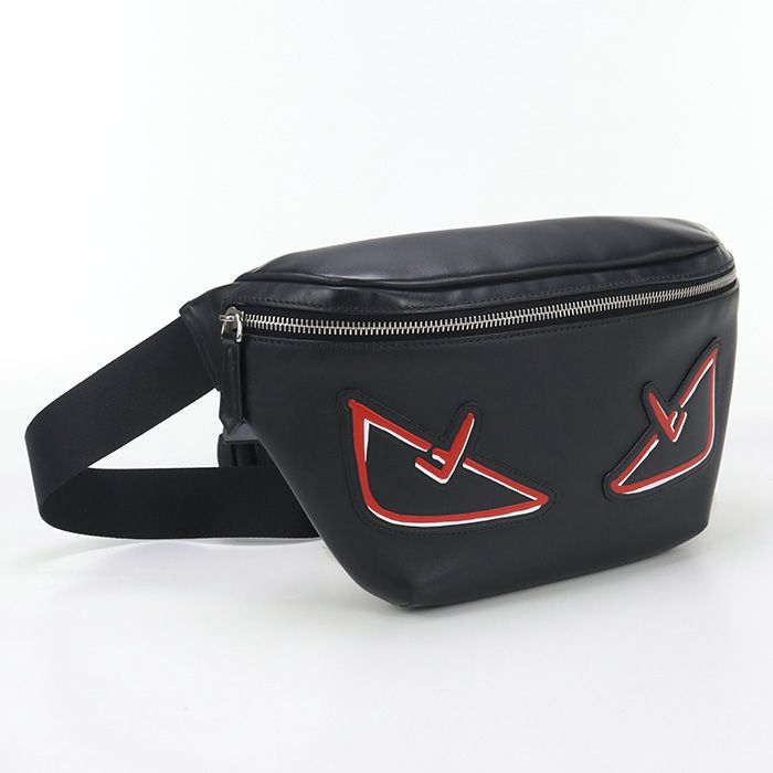 Fendi Belt Bug Monster Bugs Eye 7va434 A72K Body Bag Leather Men's