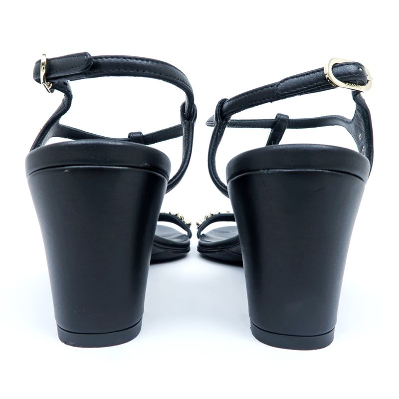 Chanel Strap Sandals G36122 Black 37 1 2C Coco Mark Sandals Women's