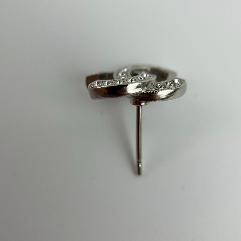 Chanel Coco Mark Accessories Earrings Silver C21V Vintage Ladies