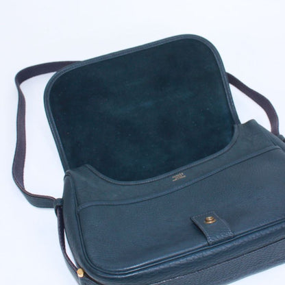 Hermes Noumea Buffalo Navy Shoulder Bag Gold