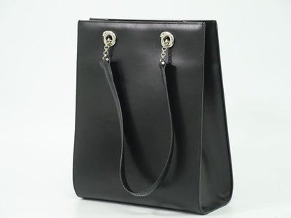 Authentic Cartier Leather Shoulder Bag Tote Bag Black Bag Pre-owned [follow-up