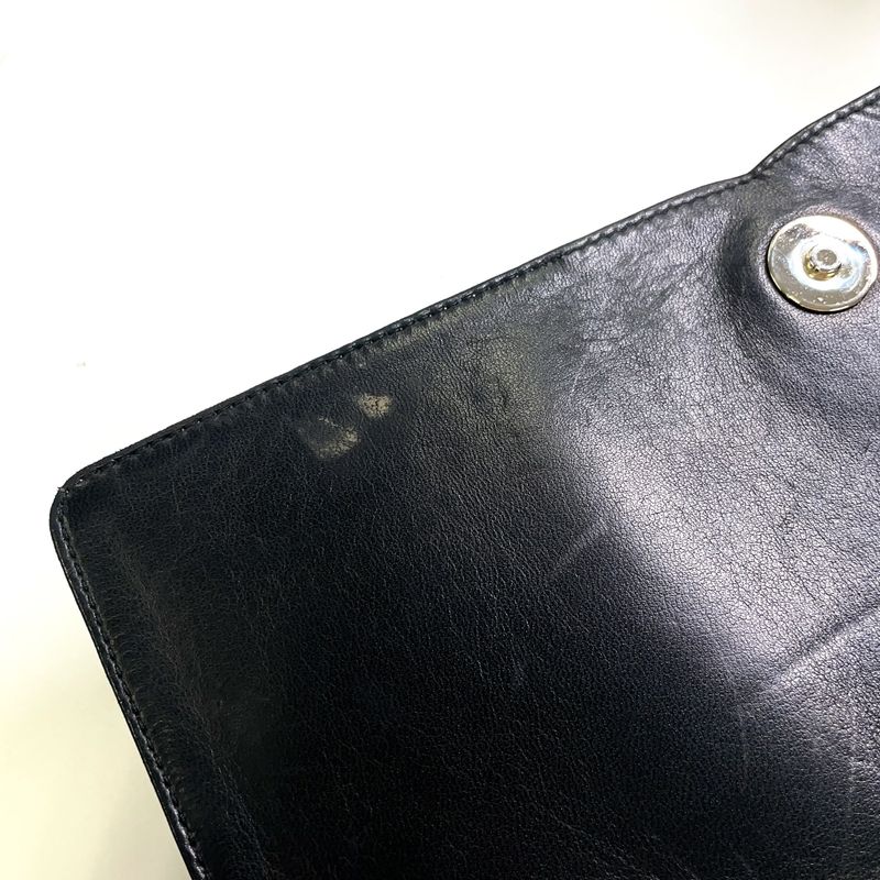 Chanel Coco Mark Serial No 2 Leather Black And White Chain Shoulder Bag Gold