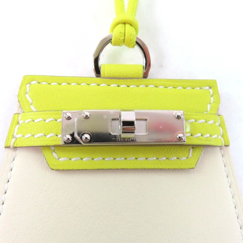 Hermes Monpty Kelly GM Lime Cles Swift Gold Hardware Necklace With Box And