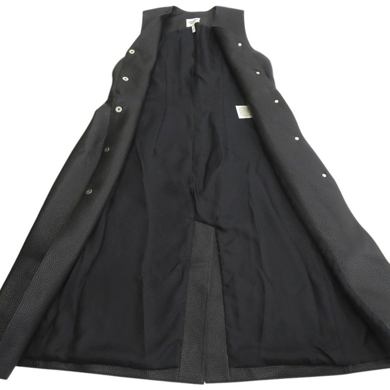Hermes Long Gilet Deerskin Vest Deerskin Black 0260 Hermes