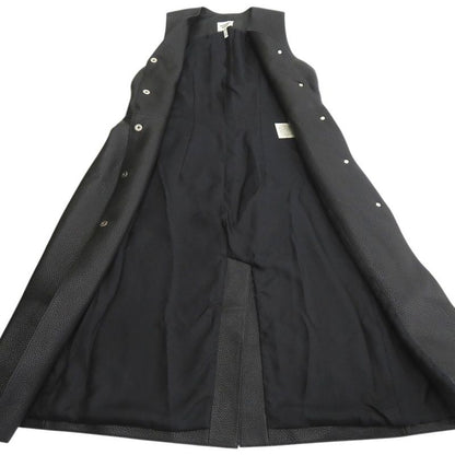 Hermes Long Gilet Deerskin Vest Deerskin Black 0260 Hermes
