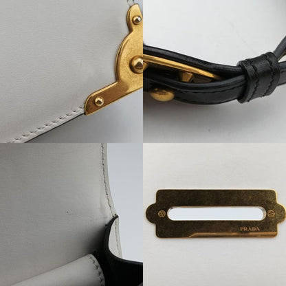 Prada Cahier Black And White Leather X Saffiano Leather 1bd04525 L