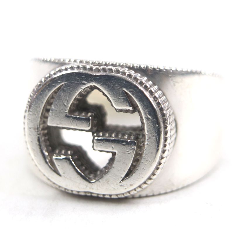 Gucci 479229 Interlocking G Ag925 Ring Silver 21 Made In Italy