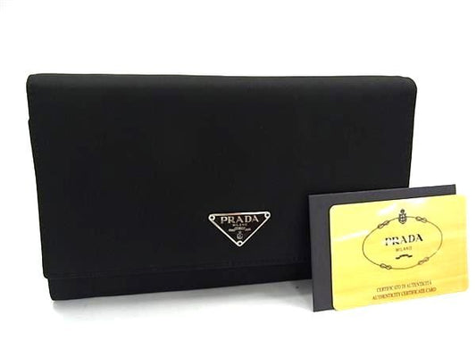 Prada Tessuto Nylon Foldable Long Wallet Billfold Coin Purse Card