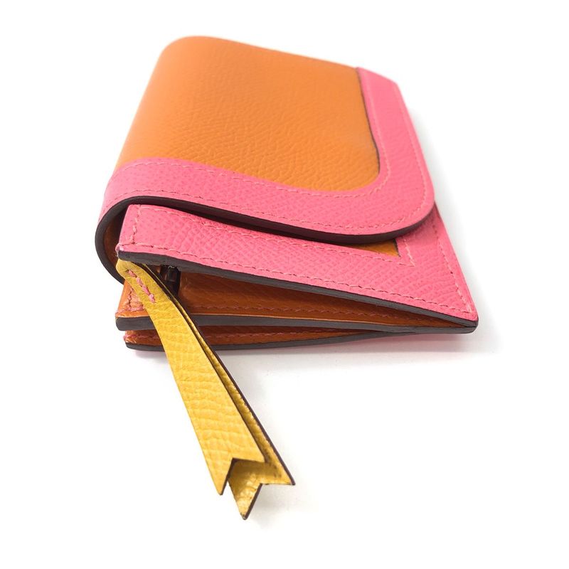 Hermes Camaille Mini Coin Case Veau Epsom Orange Pink