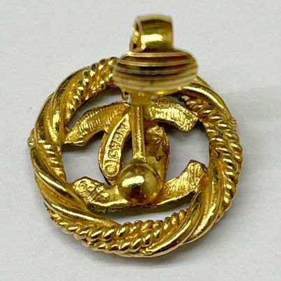 Chanel Earring Cocomark Vintage Round Plated Cocomark Old Product