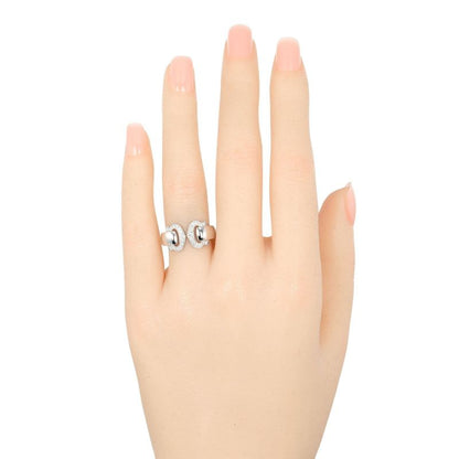 Cartier 2C Boucleuse 18kwhite Gold X Diamonds #8 Ladies 9.27g Ring