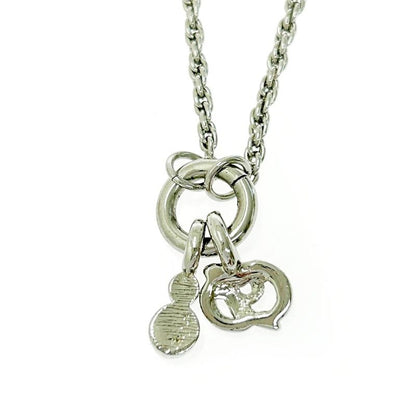 Christian Dior Metal Rhinestone CD Logo Necklace Silver 434411 Necklace