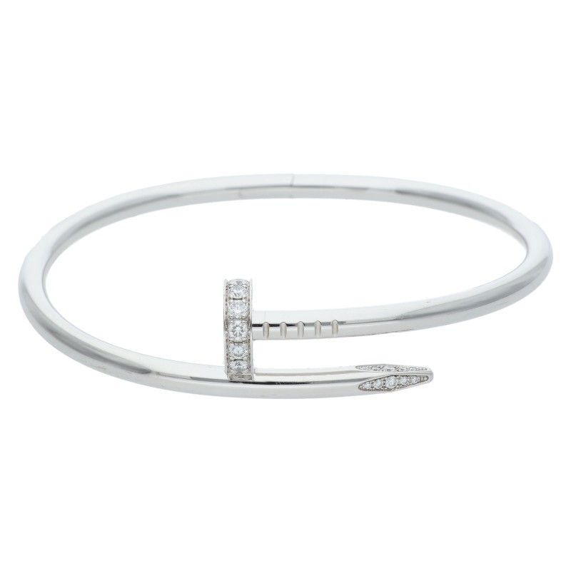 Cartier New Shape Juste UN CLOU Bracelet DIA 18K White Goldjuste Un Clou Half