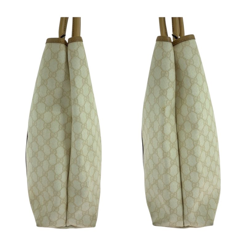 Gucci Beige Brown Gold Hardware GG Supreme Canvas 223668 Business Bag Tote