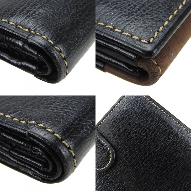 Loewe Bifold Wallet Velasquez Leather Black Brown Gold Hardware Everyday Use