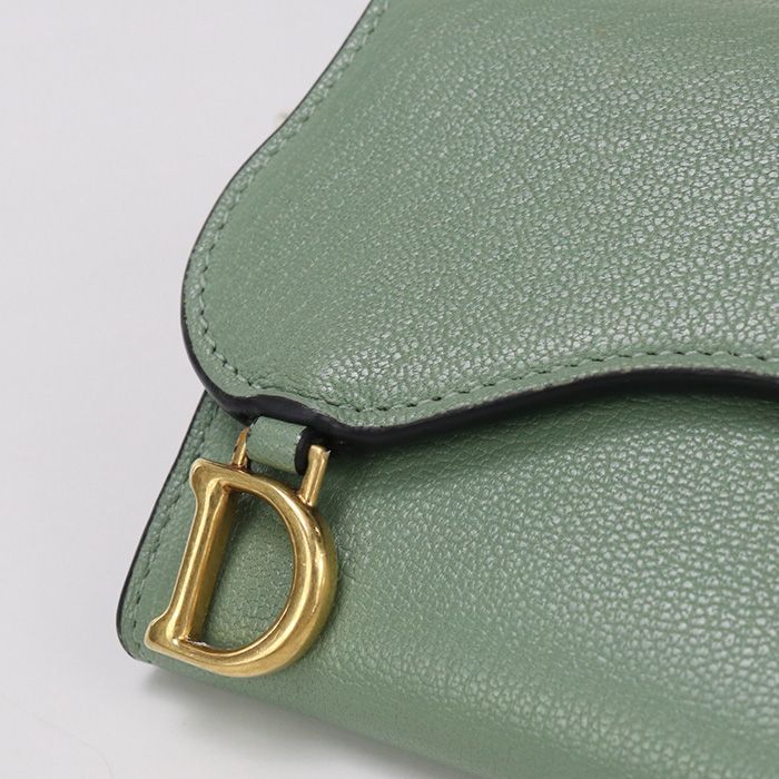 DIOR Lotus Wallet Saddle S5652 CCEH Tri-fold Wallet Leather Women's