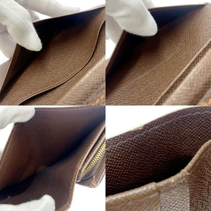 Louis Vuitton N61730 Damier PVC Portmonnais Vier Tresor Brown 300214 Foldable