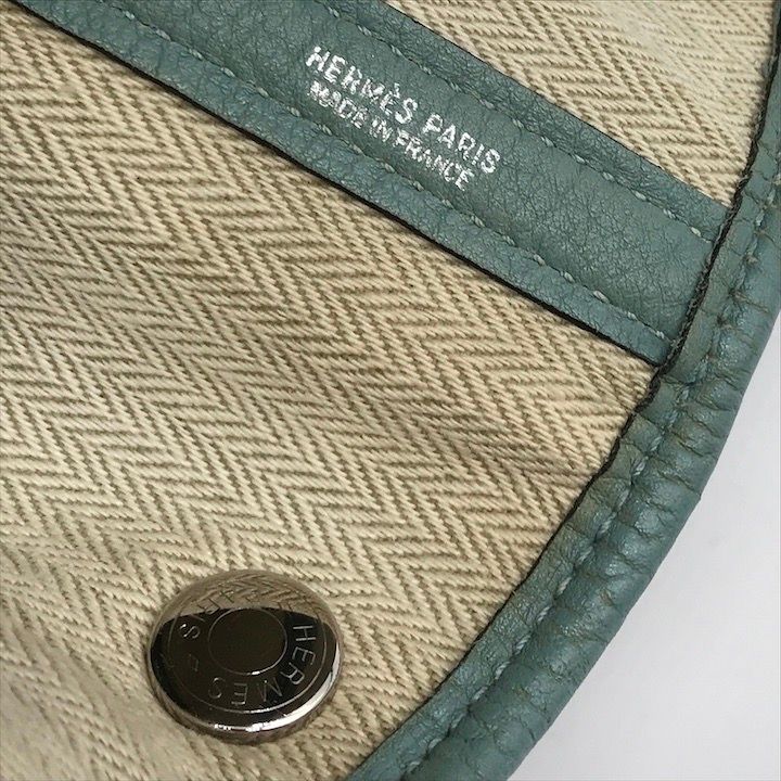 Hermes Garden Party PM Negonda Tote Purse Blue