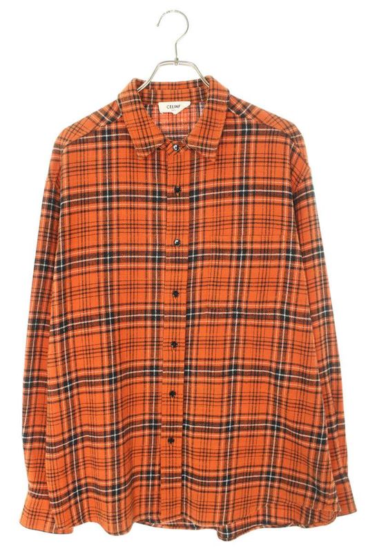 Celine 2c486554t Checked Long Sleeve Shirt Men's 40