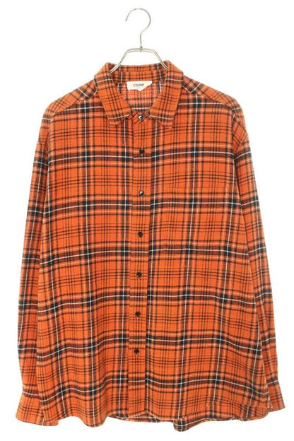 Celine 2c486554t Checked Long Sleeve Shirt Men's 40
