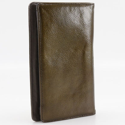 Chanel Coco Mark Enamel Bronze Women's Long Wallet