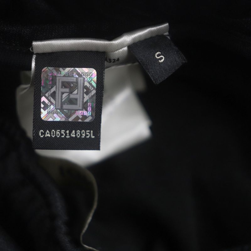  Fendi Fab557 FF Logo 2WAY Jersey Track Pants Green Black White S Made In