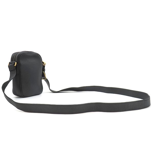 Gucci Shoulder Bag Logo Print Leather Black Gold Hardware Black Mini 574803