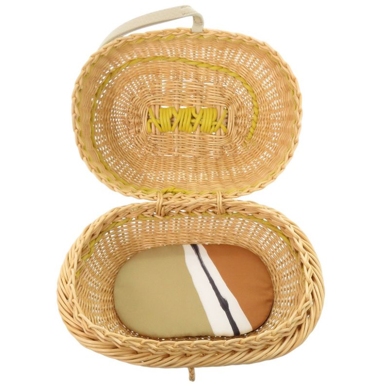 Hermes Petite Ache Minaudiere Straw Taurillon Cles Mance Cles Beige Clutch Bag