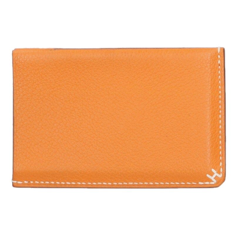Hermes H Sériere Engraved B Evercolor Leather Card Case Men's