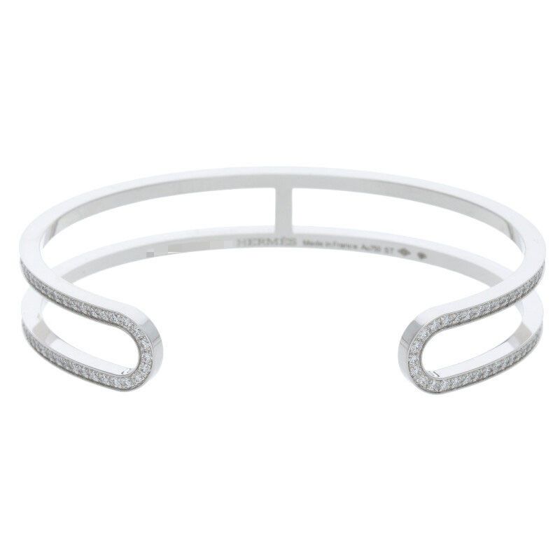 Hermes Ever Chaine D'ancre 18K White Gold Full Diamond White Gold Bracelet