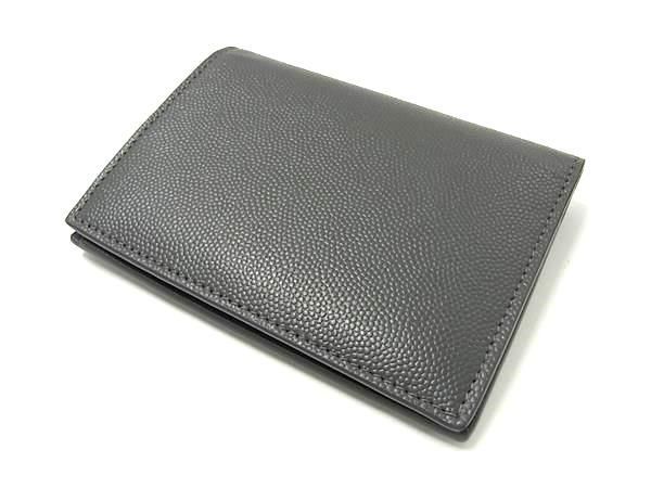 Saint Laurent Leather Bifold Wallet Men Women Grayish Aw1873