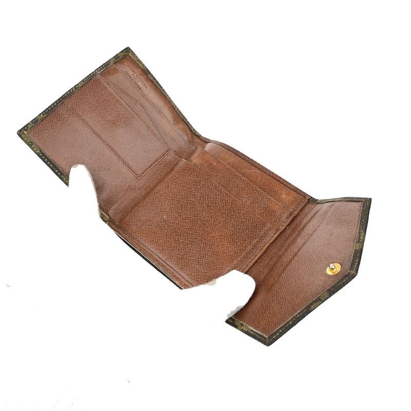 Louis Vuitton LV Logo 2-set Fold Wallet Monogram Leather Brown 01ed973