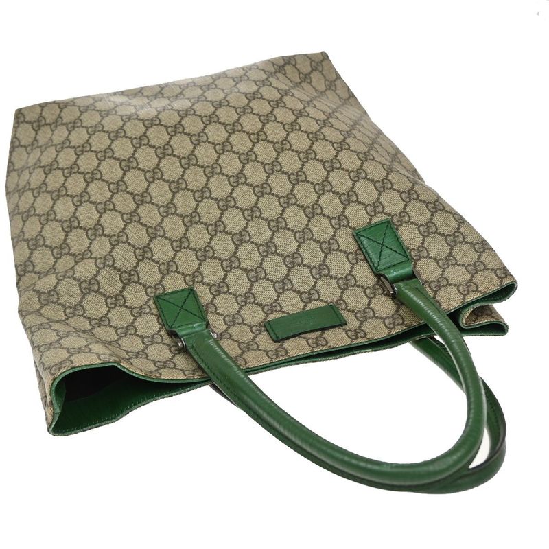 Gucci Tote Bag GG PVC Leather Green 83ka926