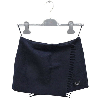 Prada P112xe Cashmere Navy Mini Skirt Rolled Skirt 0332 Prada
