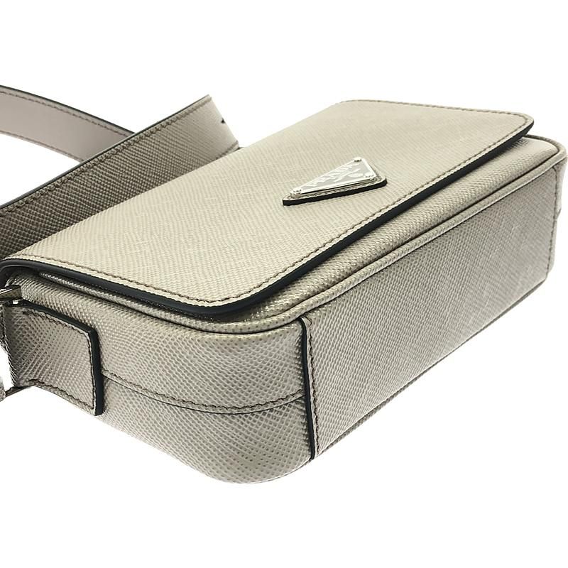 Prada Triangle Logo Saffiano Leather Shoulder Bag - Men's
