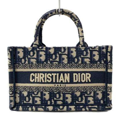 Dior/christian Dior Tote Book Tote Bag Mini Navy Ivory And Blue