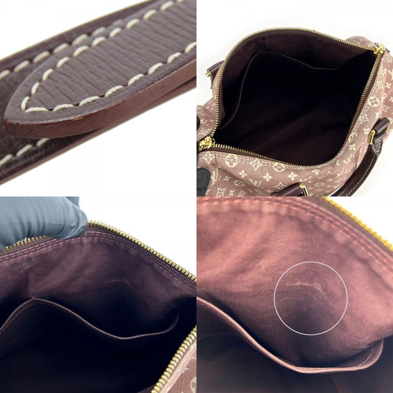 Louis Vuitton Handbag Speedy 30 M56704 Bandouliere Monogram Mini Lin Sepia