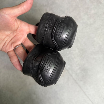 Gucci Horsebit Loafer Driving Shoes Black Gold 41 1 2 M Leather Men's Shoes