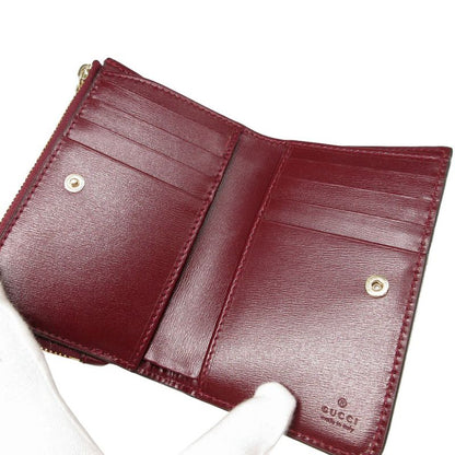Gucci Compact Wallet 790036 GG Canvas Leather Bordeaux L Zipper Wallet 1893