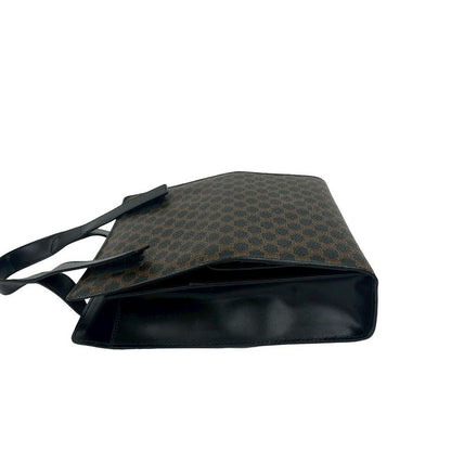 Celine Vintage Macadam Blason Pattern Leather Handbag Mini Tote