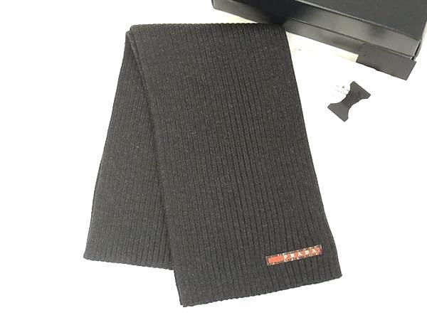 Prada 100% Wool Scarf Men's Dark Gray Az5307