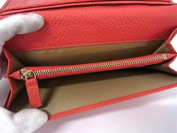 Bvlgari Leather Bifold Long Wallet Billfold Coin Purse Men's Women's Orange