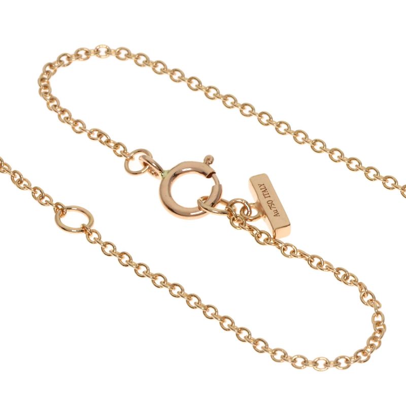 Tiffany & Co T TWO Turquoise Diamond Necklace 18K Pink Gold Ladies