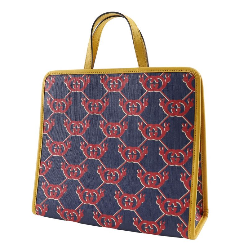 Gucci Snail Children Interlocking G Tote Bag 605614 PVC Navy Blue/red Ladies