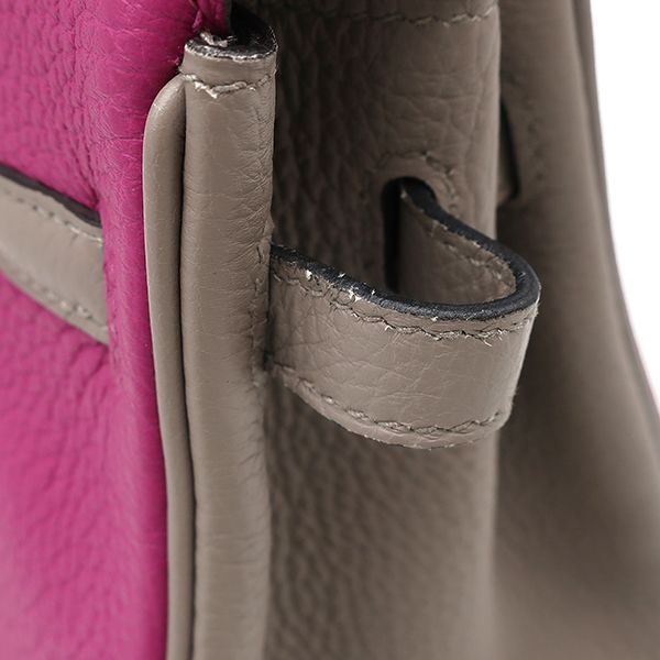 Hermes Handbag Birkin 25 Togo Rose Purple and Tourtière Gray Gold Hardware [po