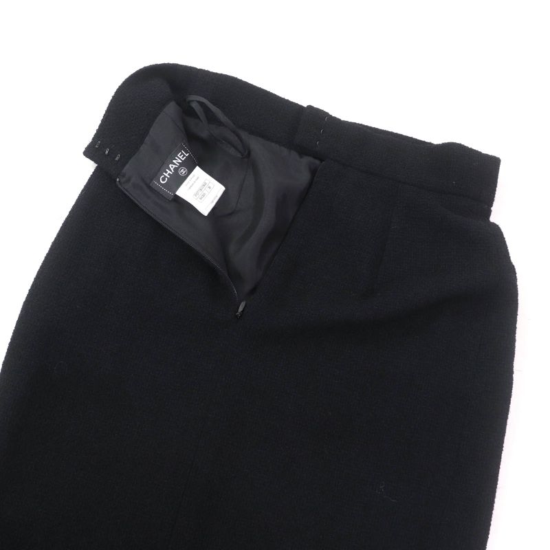 CHANEL 10P P37602/p37736 Tweed Jacket + Skirt Setup With Coco Mark Buttons