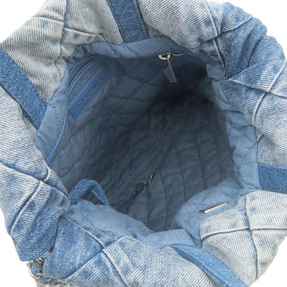 Chanel Backpack Daypack Chanel 22 Backpack Sac Denim Blue Matte Silver Hardware